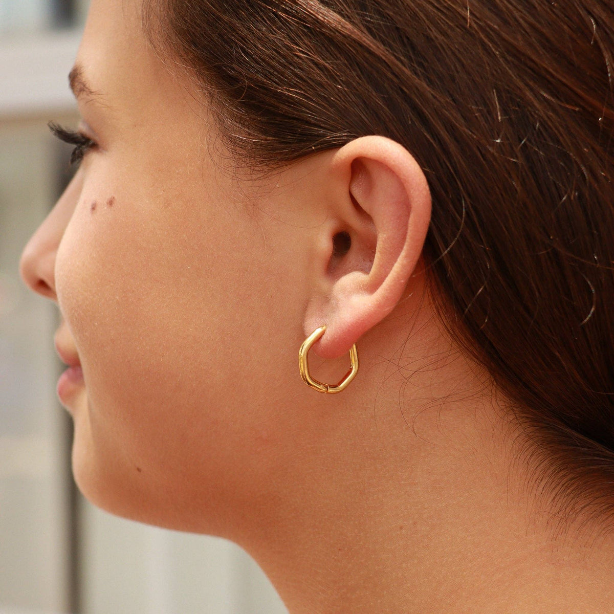 Geometric Huggie Earrings