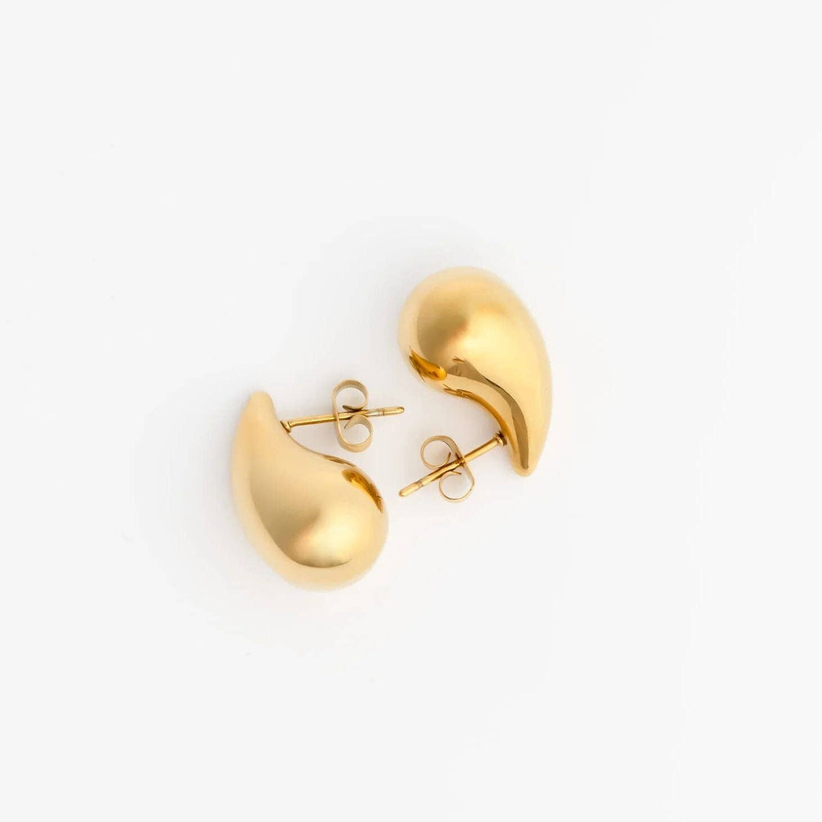 Gold Teardrop Stud Earrings