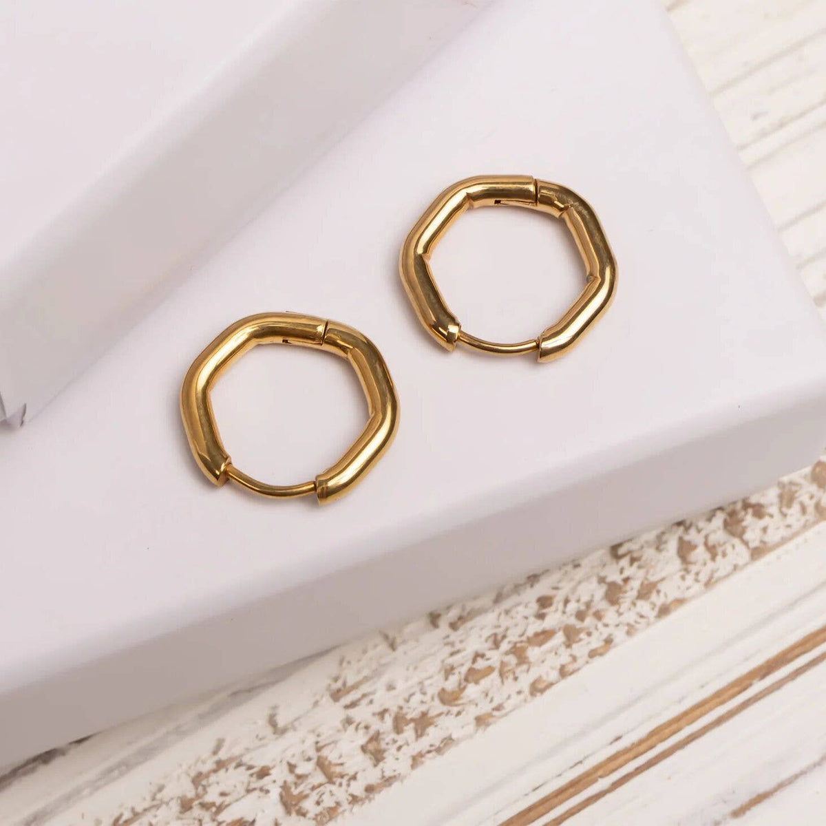 Geometric Huggie Earrings